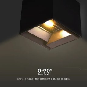 LED solárne nástenné svietidlo senzor LED/9W/3,7V 3000-5000K IP65 čierne