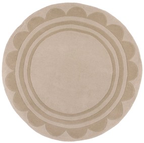 Ručne všívaný kusový koberec Lois Scallop Natural kruh, 120x120 (priemer) kruh, béžová, chodba / predsieň, Flair Rugs