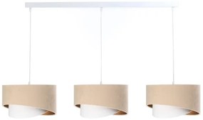 Luster na lanku GALAXY 3xE27/60W/230V béžová/biela/zlatá