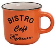 Vintage hrnček "Bistro Café et Thé", keramika, 9cm, 400ml, 4 varianty