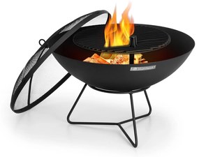 Blumfeldt Orbit, oceľové ohnisko 3 v 1, Ø 60 cm, 40 cm gril, stôl, čierne