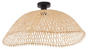 Art Deco stropné svietidlo čierne s prírodným bambusom 60 cm - Alka
