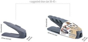 Súprava 4 organizérov na obuv SHOES veľkosť 38-45 antracit
