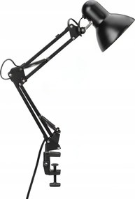Smart LED Čierna kovová stolná lampa nastaviteľná s klipom 1xE27