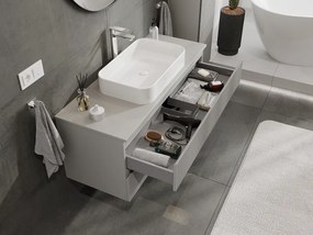 Mexen Rivel, kúpeľňová skrinka pod umývadlo 120 cm, 2 zásuvky, drážkovaná, matná sivá, 91A20-12047-2-BFF62