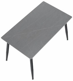 Tempo Kondela Jedálenský stôl, sivý mramor/čierna, 121x71 cm, FLORENC TYP 1