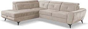 Rohová sedacia súprava Sergio, béžová látka, ľavý roh