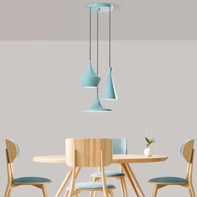 Luster na lanku TOM 3xE27/40W/230V modrá