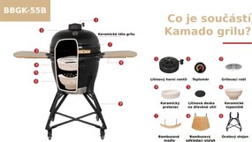 Keramický Kamado BBQ gril BestBerg BBGK-55B / Ø 46 cm / čierna