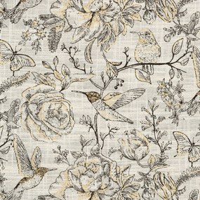 ZÁVES NA KRÚŽKOCH LUCINA 140X250 CM KVETY