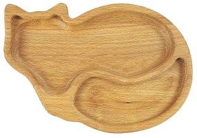 AMADEA Drevená miska mačka, masívne drevo, veľkosť 21 cm, český výrobok