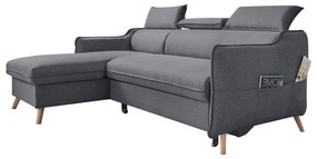 Tmavosivá rozkladacia rohová pohovka (ľavý roh) Sweet Harmony – Miuform