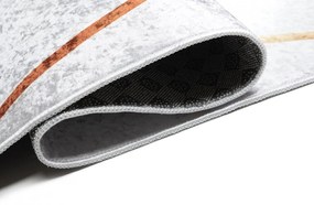 Sivý trendový koberec s jednoduchým zlatým vzorom Šírka: 140 cm | Dĺžka: 200 cm
