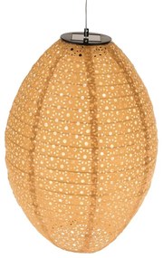Textilný lampion s solárnym LED svetlom, 25 cm,oranžový