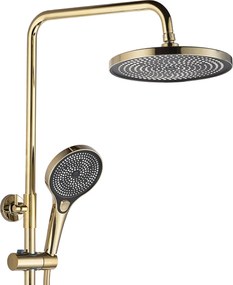 Rea Rebel, sprchový-vaňový set s dažďovou a ručnou sprchovou hlavicou, zlatá lesklá, REA-P2413