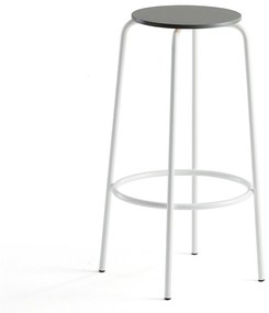 Barová stolička TIMMY, biely rám, tmavošedý sedák, V 730 mm