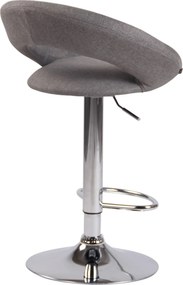 Barová stolička Olinda - látka, chróm rám - sivá