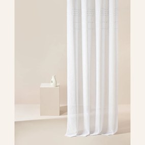 Kvalitná biela záclona Marisa so striebornými priechodkami 250 x 250 cm