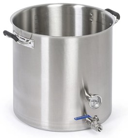 Nerezový hrniec s výpustným ventilom, 400 x 400 mm, 50 l