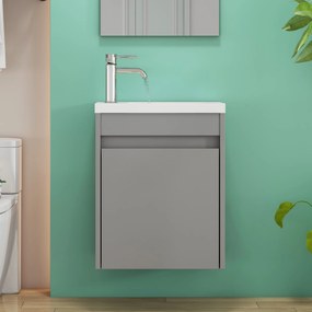 Nástenná skrinka s umývadlom Houseland Zendi 40 cm sivá