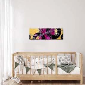 Obraz abstrakcie (s hodinami) (90x30 cm)