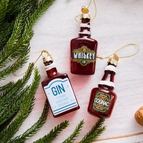 Vianočná dekorácia GIN v tvare fľašky 272084 (2 ks)