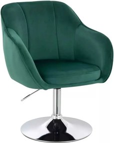 LuxuryForm DESIGN Stolička AVOLA VELUR na striebornom tanieri - zelená