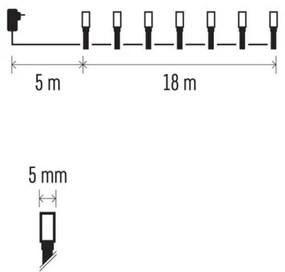 LED Vianočná vonkajšia reťaz 180xLED/23m IP44 teplá biela