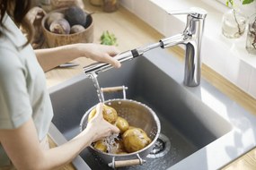 Hansgrohe Zesis M33, páková kuchynská batéria 160, vyťahovacia sprška, 2jet, vzhľad nerezu, HAN-74801800