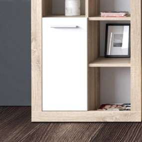 Sconto Obývacia stena SHARK MINI dub sonoma/biela