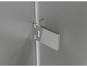 Mexen Lunar-B, pravostranný výklopný sprchový kút 80 x 80 cm, 8mm číre sklo, chrómový profil, 832-080-080-01-00-P