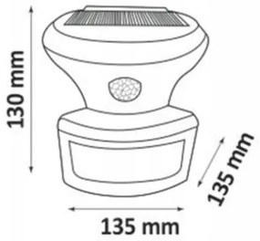LED Solárny reflektor so senzorom LED/5W/3,7V 2000 mAh IP44