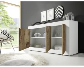 Komoda NERILA biela/hnedá