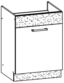 Dolná kuchynská skrinka pod drez Modesta MD18 D60Z. Vlastná spoľahlivá doprava až k Vám domov. 762639