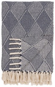 Modrá deka z recyklovanej bavlny 130x180 cm Izmir – House Nordic