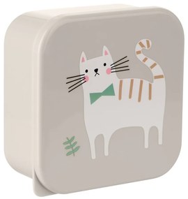 Súprava boxov na desiatu 4 ks Kitty Cat Grey