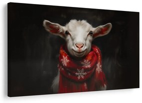 Obraz vianočná koza so šálom