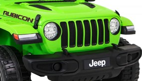 Ramiz Jeep Wrangler Rubicon batéria pre deti Zelená + diaľkové ovládanie + MP3 LED rádio + EVA kolesá