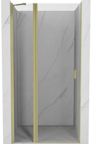 Mexen Otváracie sprchové dvere MIST (1d+1s) 85x200 cm 6mm brúsené zlato, priehľadné, 8A4-085-000-55-00