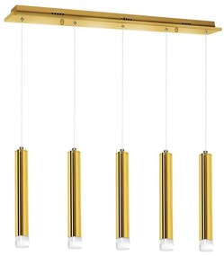LED Luster na lanku GOLDIE 5xLED/25W/230V zlatá