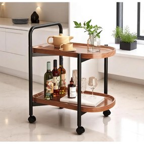 Dvojúrovňový mobilný konferenčný stolík na kolieskach