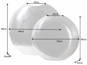Váza Oriental 2ks 40cm a 30cm strieborná