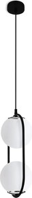 Závesné svietidlo Florence, 2x biele sklenené tienidlo, b/ch, U