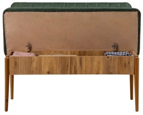 Prešívaná lavica VINA 85x110 cm zelená/borovica atlantic