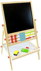 KRUZZEL Detská obojstranná tabuľa (kriedová a magnetická) s príslušenstvom - 6 v 1