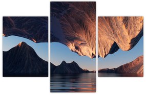 Obraz - 3D útesy (90x60 cm)