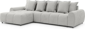Svetlosivá rohová pohovka (ľavý roh/s leňoškou) Albane – Ropez