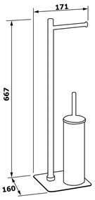 Gedy - Stojaca WC kefa s držiakom na toaletný papier FLORI lesklý chróm
