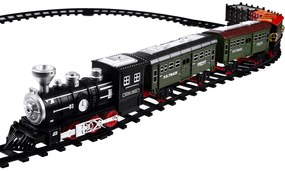 Vláčik s koľajami s lokomotívou a piatimi vagónmi RC0629