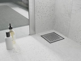 Mexen Flat-Q M08 štvorcová podlahová vpust 12 x 12 cm, brúsená oceľ - 1010512